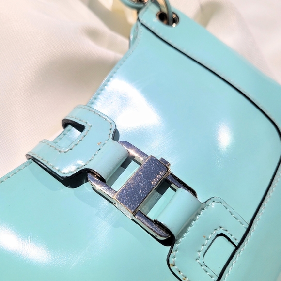 🍭GUCCI PATENT CALFSKIN TEAL BAG 🍭 - Picture 8 of 11